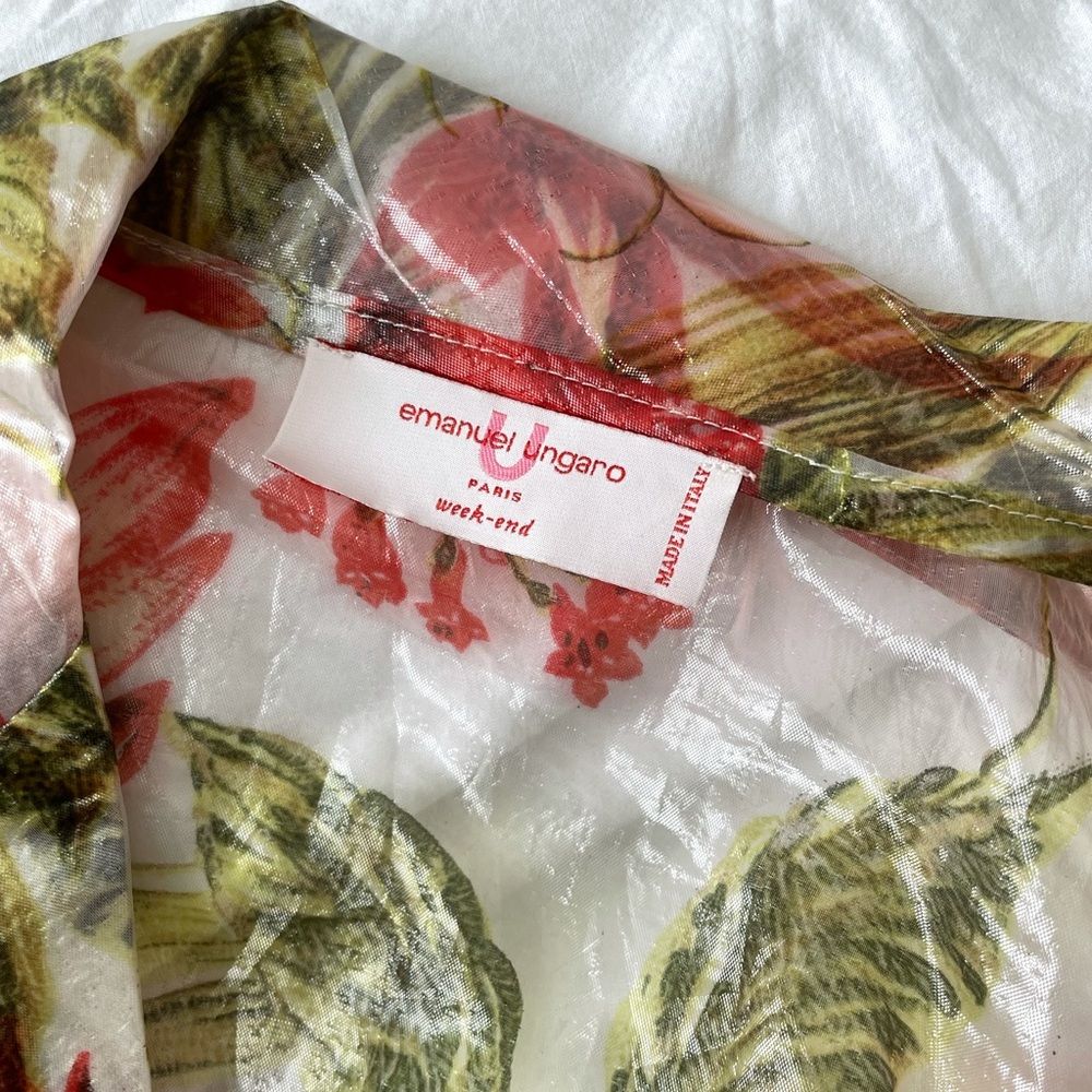 Emmanuel Ungaro Metallic Organza Floral Blouse - Picture 4 of 6